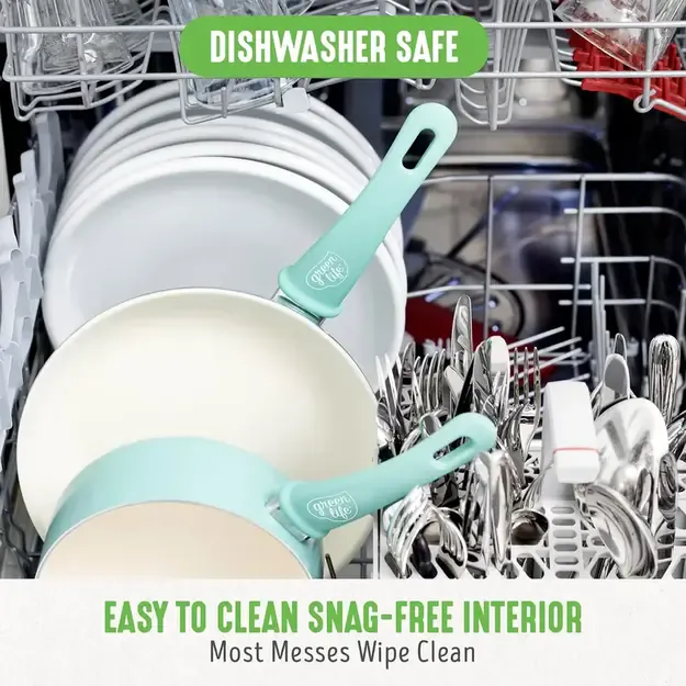 GreenLife puodų rinkinys su dangčiais 14 cm ir 18 cm – neprideganti danga, stilingas dizainas 2