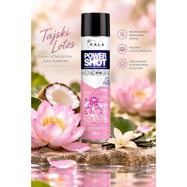 KALA Power Shot „Tajski Lotos“ kvapų neutralizatorius, 600 ml