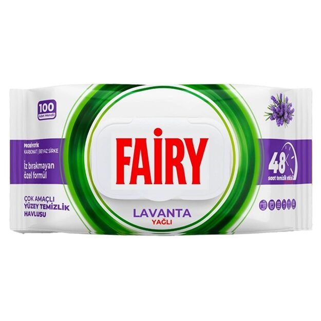 Fairy drėgnos valymo servetėlės su levandų aliejumi – 100 vnt.