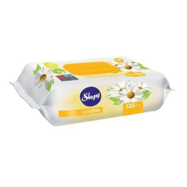 SLEEPY Camomile drėgnos servetėlės su ramunėlėmis, 120 vnt.