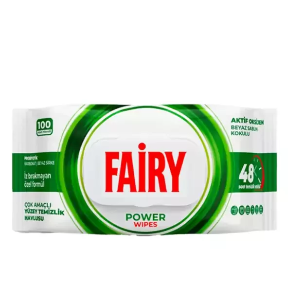 FAIRY Power Wipes – drėgnos universalios valymo servetėlės, 100 vnt