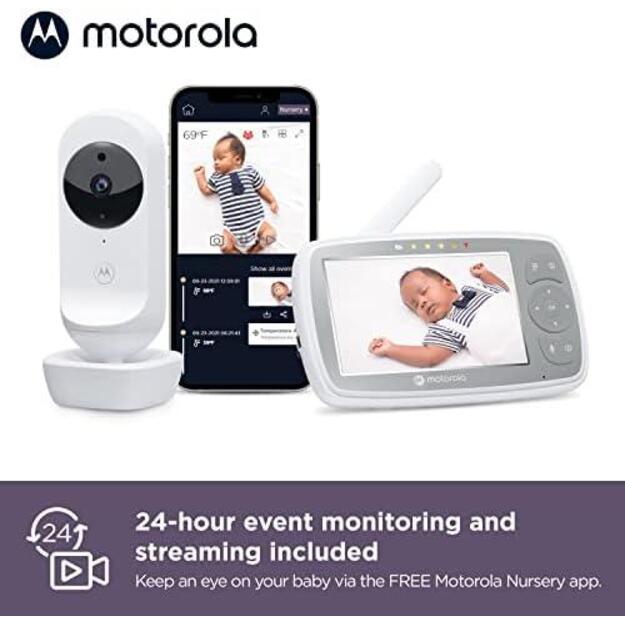 Motorola VM44 Connect 4.3" Wi-Fi kūdikio stebėjimo kamera  2