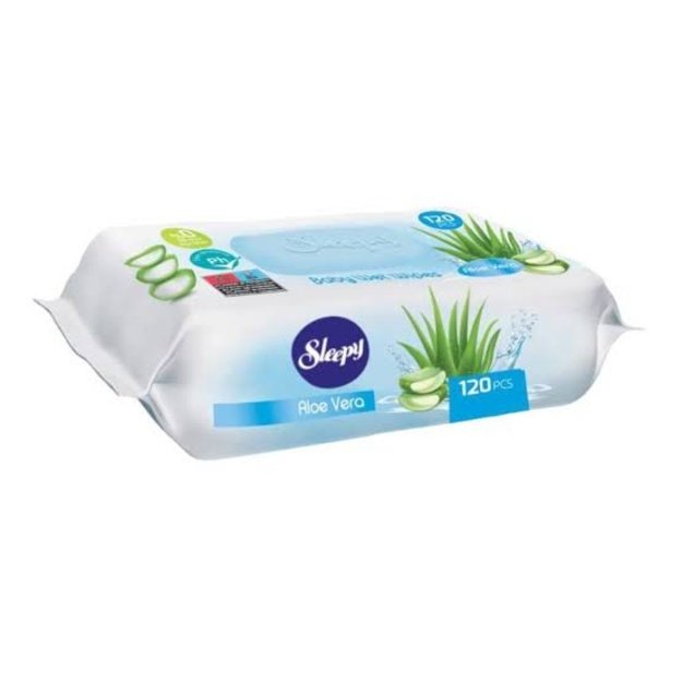 SLEEPY Aloe Vera drėgnos servetėlės, 120 vnt.
