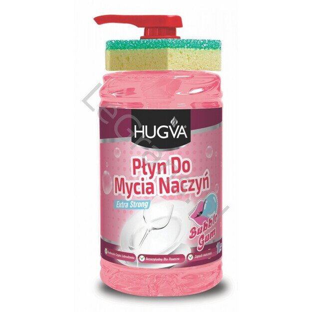 HUGVA indų ploviklis „Bubble Gum“ 1 L (su kempinėle)