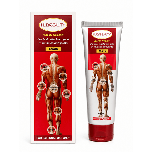 HUDABEAUTY Rapid Relief kremas raumenų ir sąnarių masažui, 150 ml