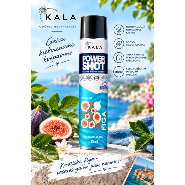KALA Power Shot „Kroatiška figa“ kvapų neutralizatorius, 600 ml