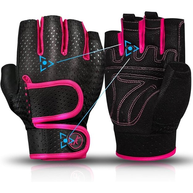 Treniruočių pirštinės Props Athletics Staple Black & Pink