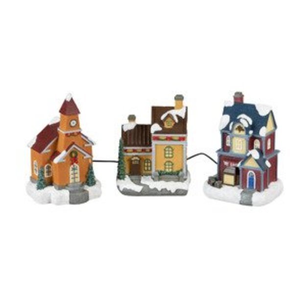 Kalėdiniai nameliai su apšvietimu