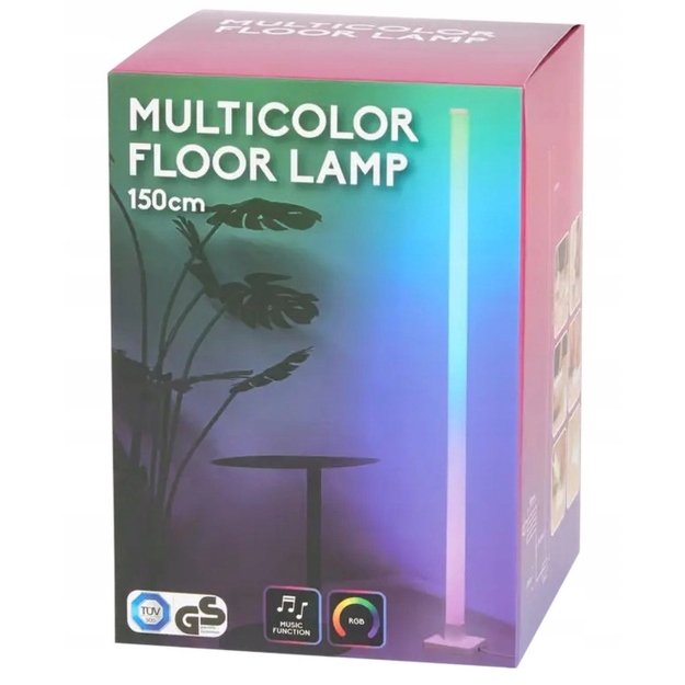 RGB LED kampinė pastatoma lempa 150 cm su pulteliu