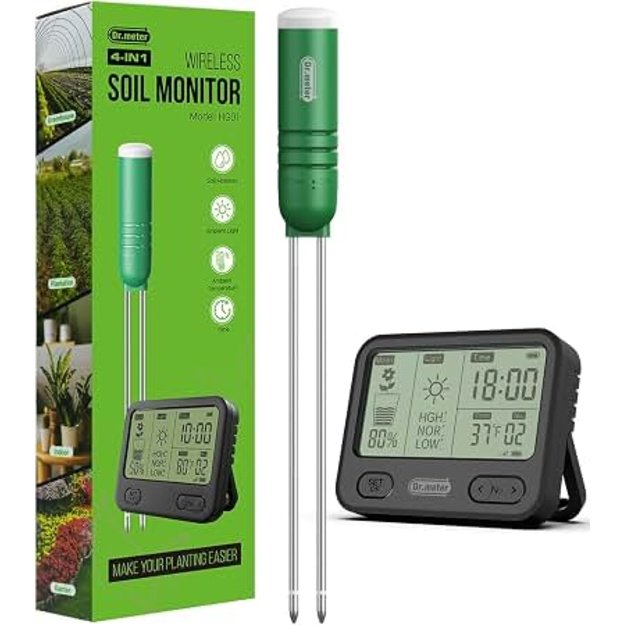 Dr.meter 4-in-1 belaidis dirvožemio drėgmės matuoklis HG01